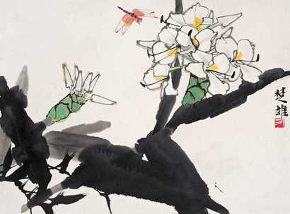 方楚雄 玉蜻蜓 立轴